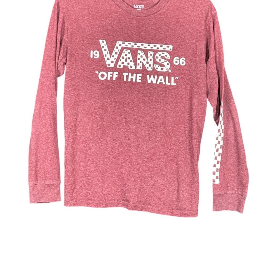 Lady's long sleeve Vans brand graphic piullover shirt.  large size in petite